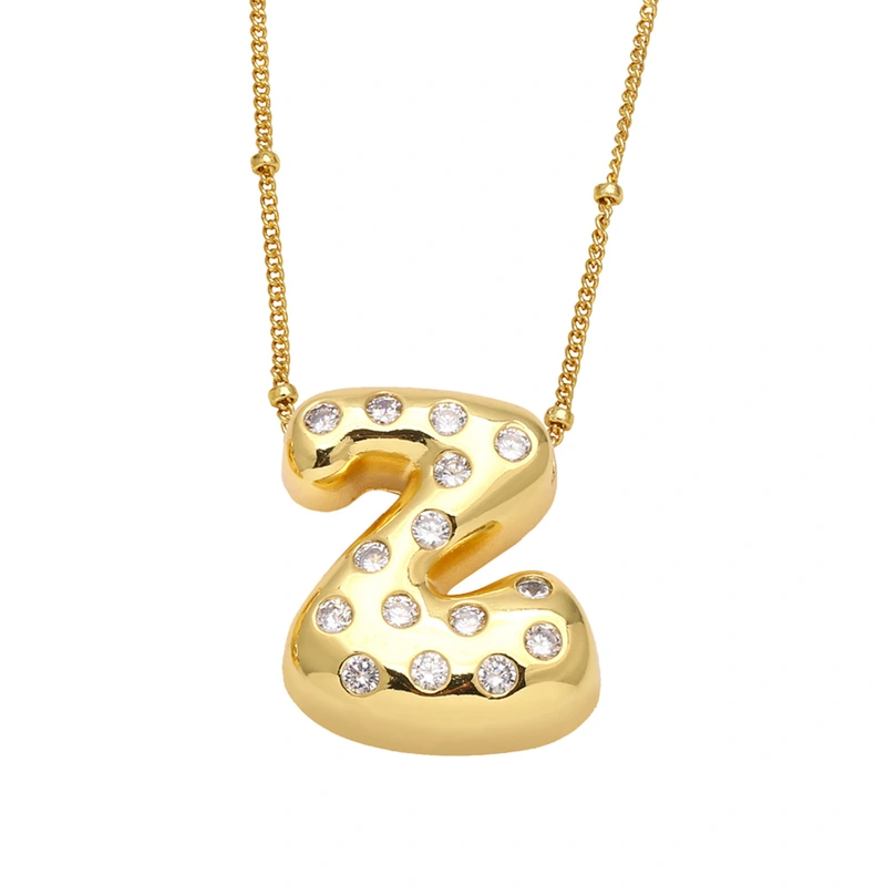 AS jewelry new fat 26 English letters pendant necklace gold-plated zircon clavicle chain nkq97