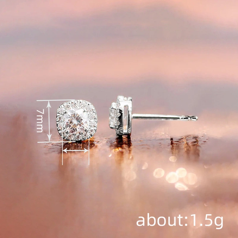 Manufacturer's new light luxury simple geometric earrings for women classic zircon temperament earrings fashionable daily accessories