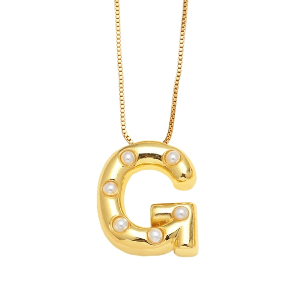 AS jewelry European and American 26 English letters pendant necklace female pearl gold-plated clavicle chain nka058