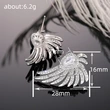 Micro-inlaid angel wings earrings Japanese and Korean style all-match high-end luxury earrings luxury feather earrings