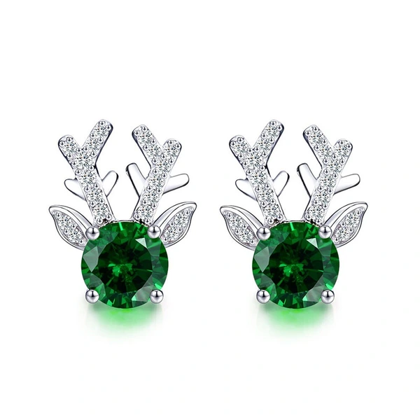  Design animal inlaid zircon earrings for women Christmas fashion earrings cute antlers new style earrings