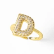 AS jewelry hot item inlaid with zircon 26 English letters open ring female rij23