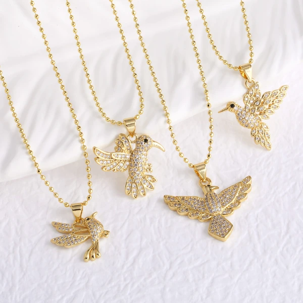 AS jewelry Europe and the United States hot selling copper plated 18k gold bird pendant necklace clavicle chain nkb016 necklace