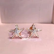 Korean summer new style earrings exquisite small starfish zircon earrings female net celebrity temperament star small earrings