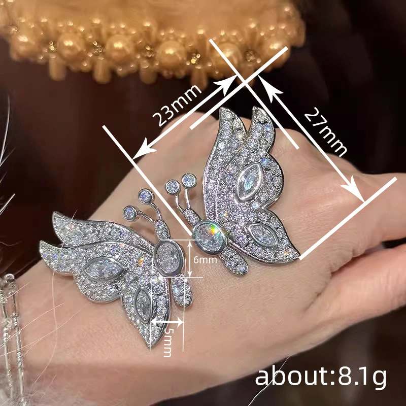New butterfly smart jewelry for women high-end simulation animal jewelry micro-inlaid zircon geometric style