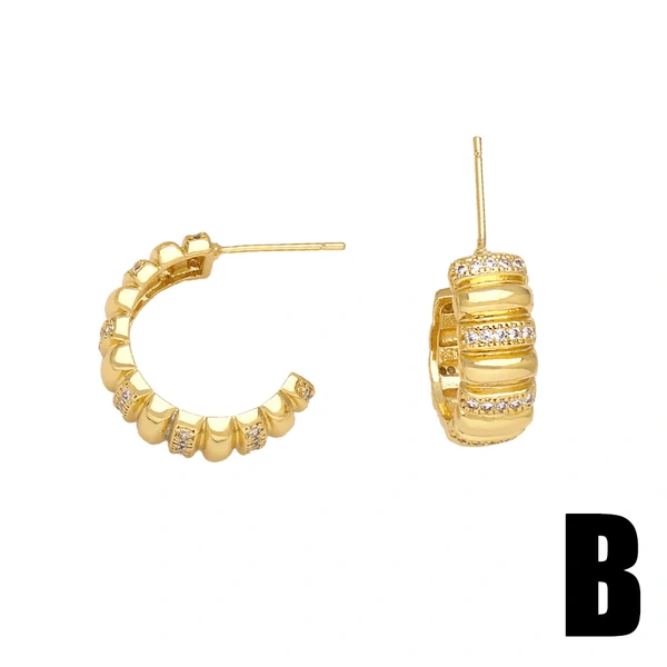 AS jewelry hot selling water drop polished earrings niche high-end copper plated real gold earrings earrings era043