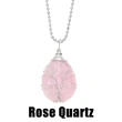 Hot selling teardrop-shaped necklace tree of life winding pendant amethyst turquoise agate pendant nkb637