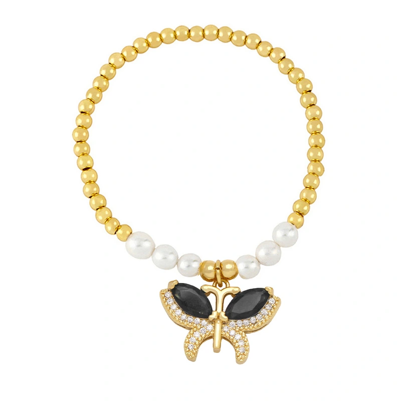 European and American style butterfly pearl bracelet women's niche design fashionable simple temperament hand jewelry wholesale bra68