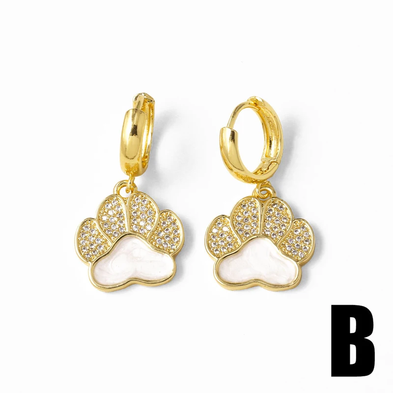 AS jewelry hot girl dog paw oil-plated gold-plated earrings earrings erm98