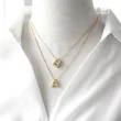 Temu hot selling 26 English letters necklace inlaid with zircon gold-plated clavicle necklace jewelry nkp54