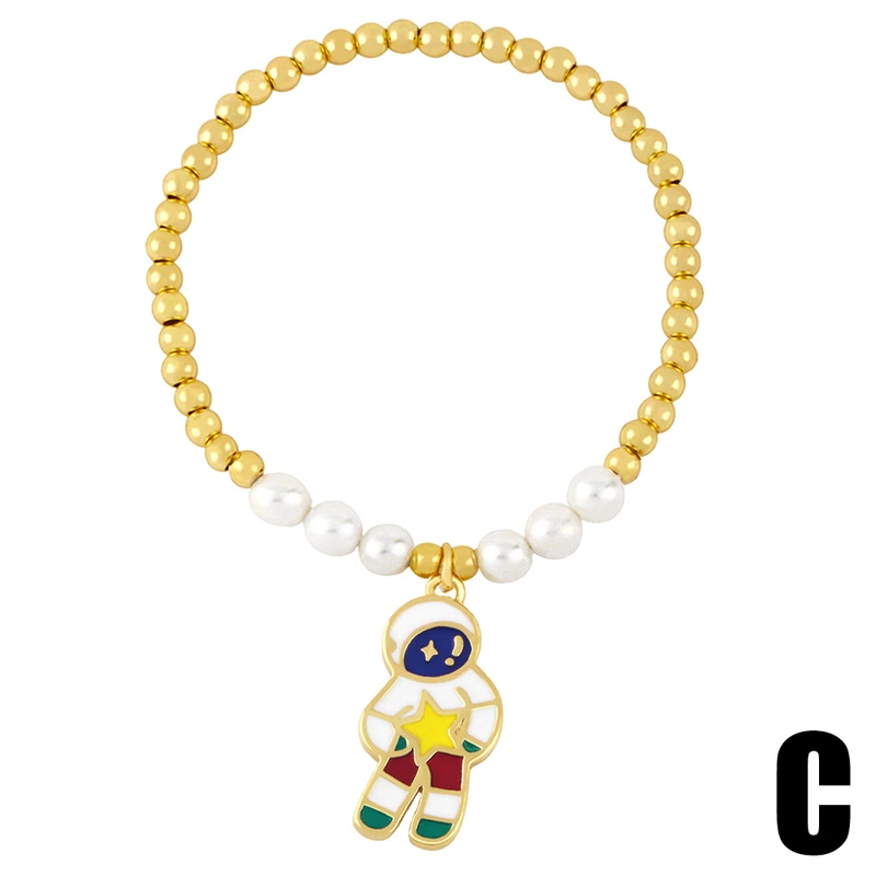 Clearance astronaut couple bracelet Valentine's Day gift European and American color drop oil astronaut couple bracelet bre98