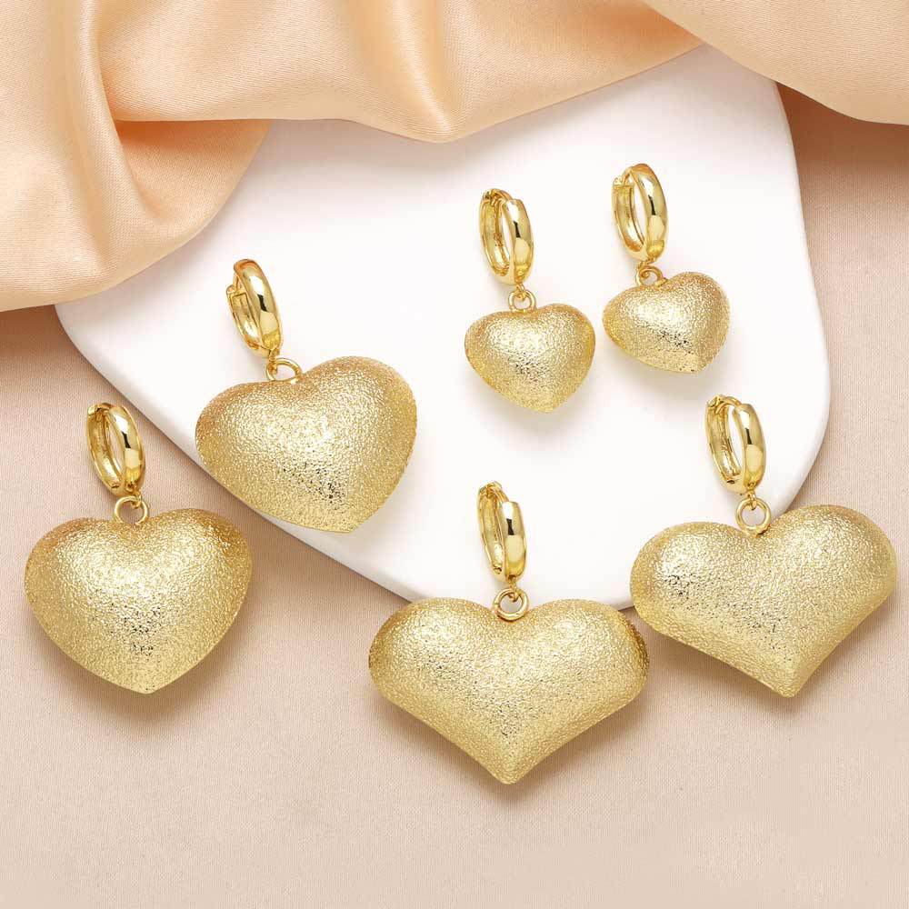 Jewelry hot selling frosted love pendant earrings female copper plated 18k gold earrings earrings era333