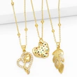 European and American necklace hip-hop niche high-end simple fashion leaf love pendant clavicle chain nkq22