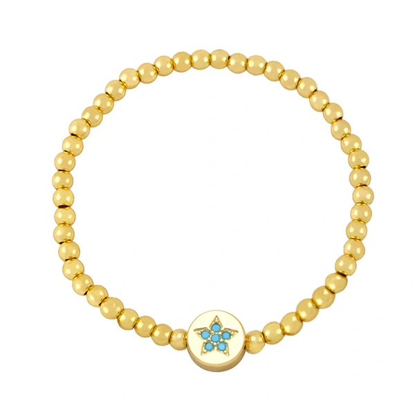 Clearance zircon round bead star five-pointed star bracelet female European and American niche handmade beaded elastic rope bracelet brh30