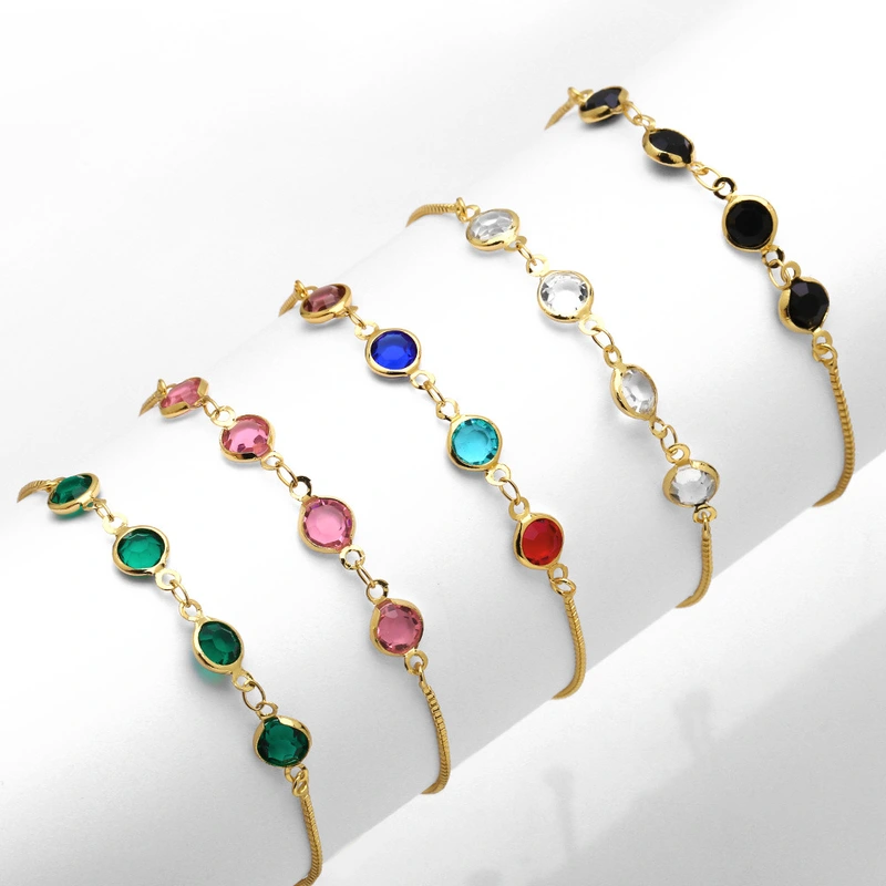 Clearance European and American jewelry fashion simple color crystal bracelet women's adjustable pull bracelet brk60