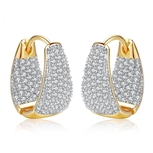 Metal micro-inlaid triangle earrings factory direct sales new jewelry exquisite and fashionable temperament French earrings