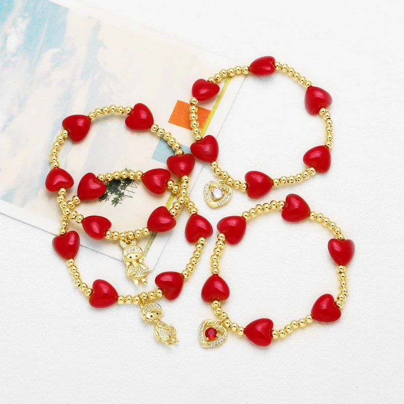 AS jewelry Europe and the United States hot selling gold-plated boy and girl love heart-shaped bracelet hand jewelry brh09 bracelet