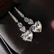 Hot selling heart-shaped jewelry set copper plated white gold zircon heart earrings exquisite love pendant for women
