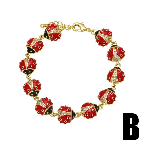 AS jewelry new pearl cherry strawberry insect oil drop bracelet brj54 bracelet