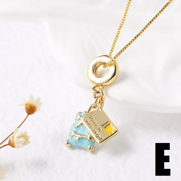 AS jewelry European and American popular airplane passport travel pendant necklace clavicle chain nkb047 necklace