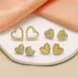 AS jewelry hot selling simple style love heart-shaped earrings female copper plated 18k gold earrings era255