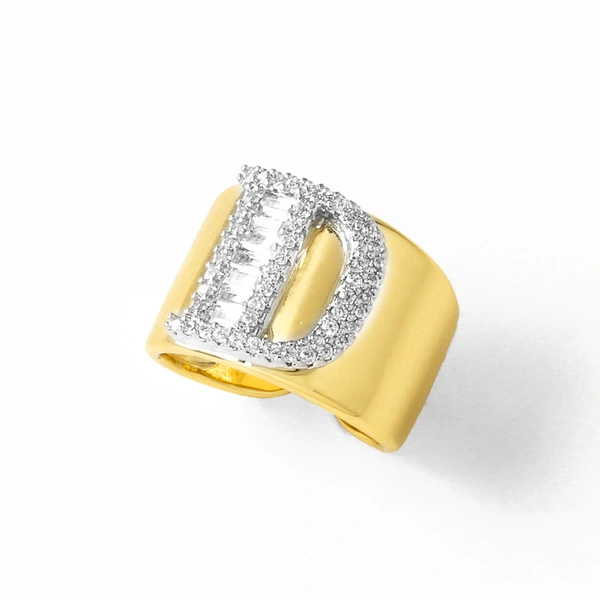 AS jewelry European and American hot-selling gold-plated glossy white K26 English letter ring ring rir75 ring