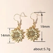 Simple personality metal ear hook sunflower high-end elegant earrings new plant flower earrings