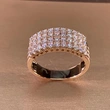  Lady-style inlaid zircon ring for women, exquisite and shining engagement ring, popular personality geometric design