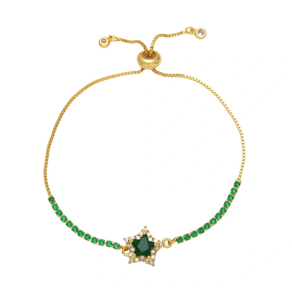 European and American simple fashion star bracelet female niche design inlaid with colored zircon adjustable bracelet brk92
