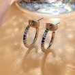 Korean Dongdaemun same style exquisite colored diamond temperament earrings for women 2022 European and American fashion earrings