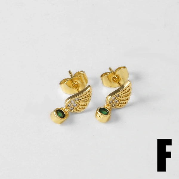 AS jewelry European and American micro-inlaid zircon earrings copper plated 18k gold teardrop-shaped geometric earrings earrings era267