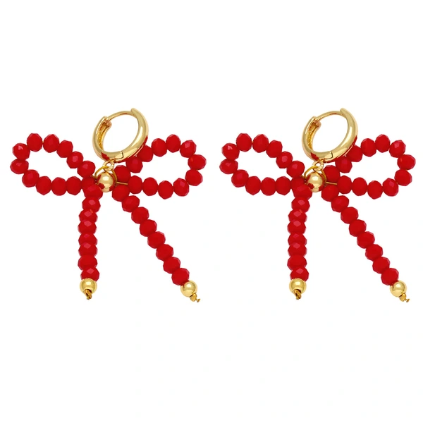 New color rice bead earrings for women European and American simple fashion gold-plated bow earrings earrings era217