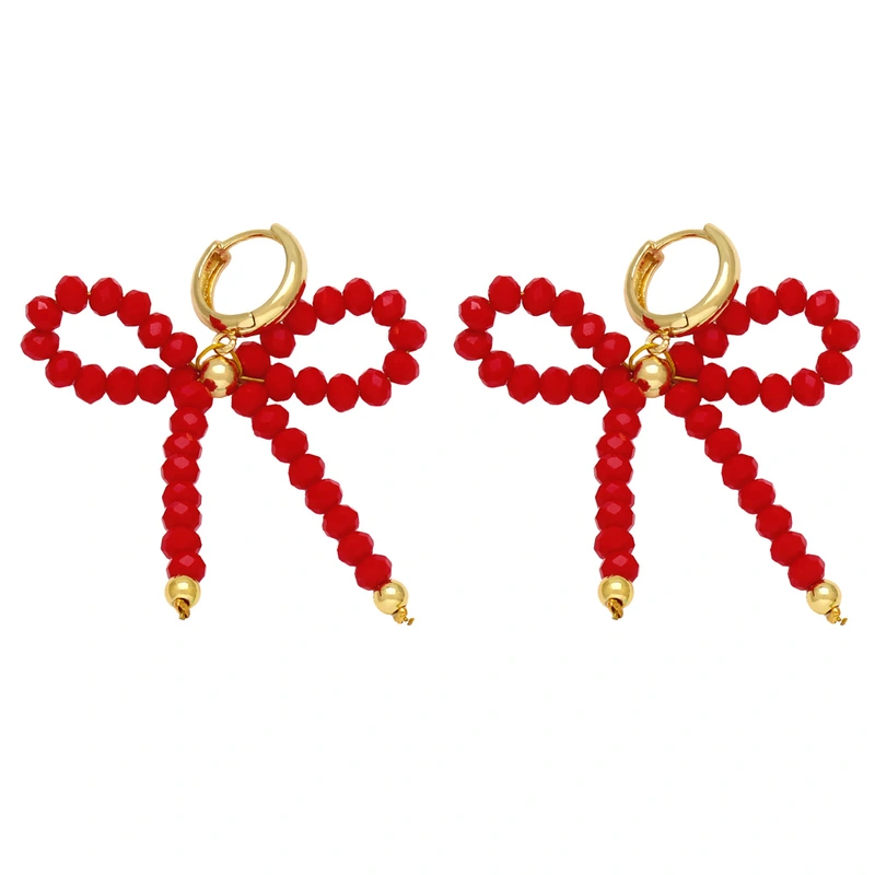 New color rice bead earrings for women European and American simple fashion gold-plated bow earrings earrings era217