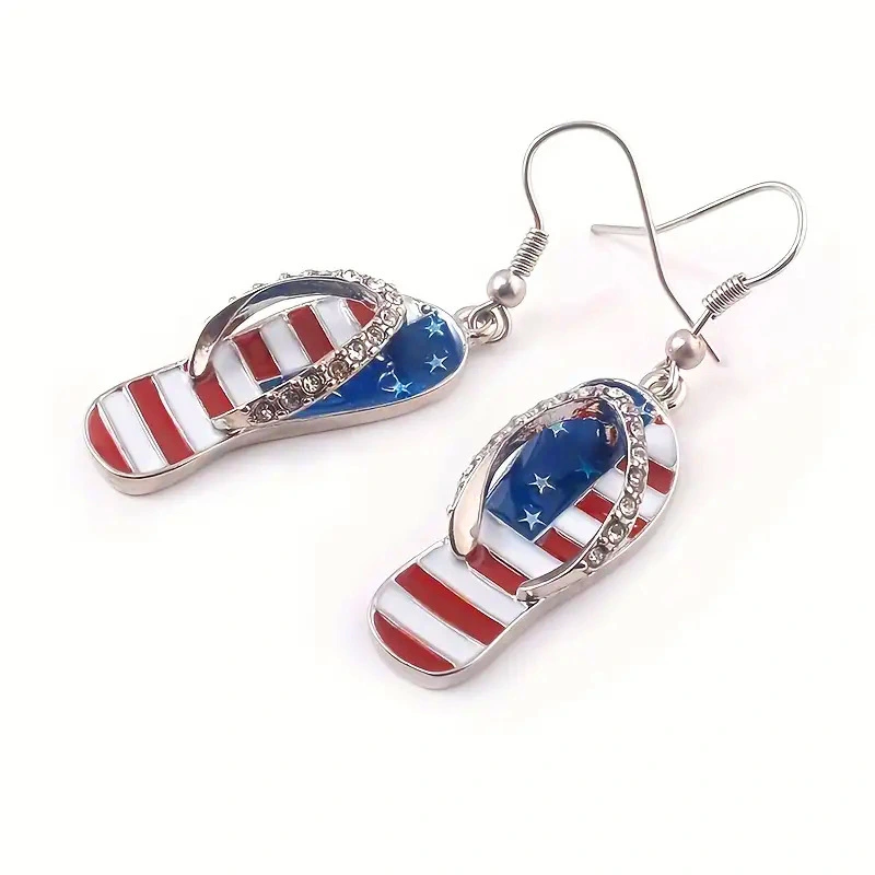   Hot selling creative design earrings for women, oil painting slippers, high-end style earrings, eye-catching niche personality style