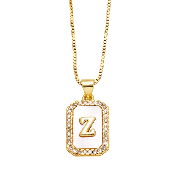 AS jewelry European and American new shell cube 26 English letters necklace clavicle chain female nkb581