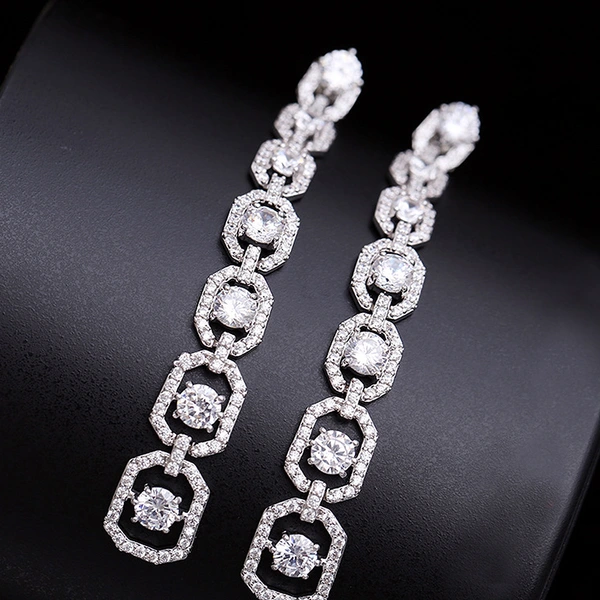 Luxury fashion French style earrings niche slim temperament long women's dress party earrings