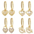 Retro small love earrings earrings high-end light luxury heart-shaped flower ear hooks European and American earrings erz38