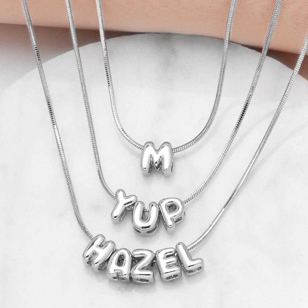 AS jewelry European and American all-match DIY with 26 English letters pendant necklace white K clavicle chain nkb300