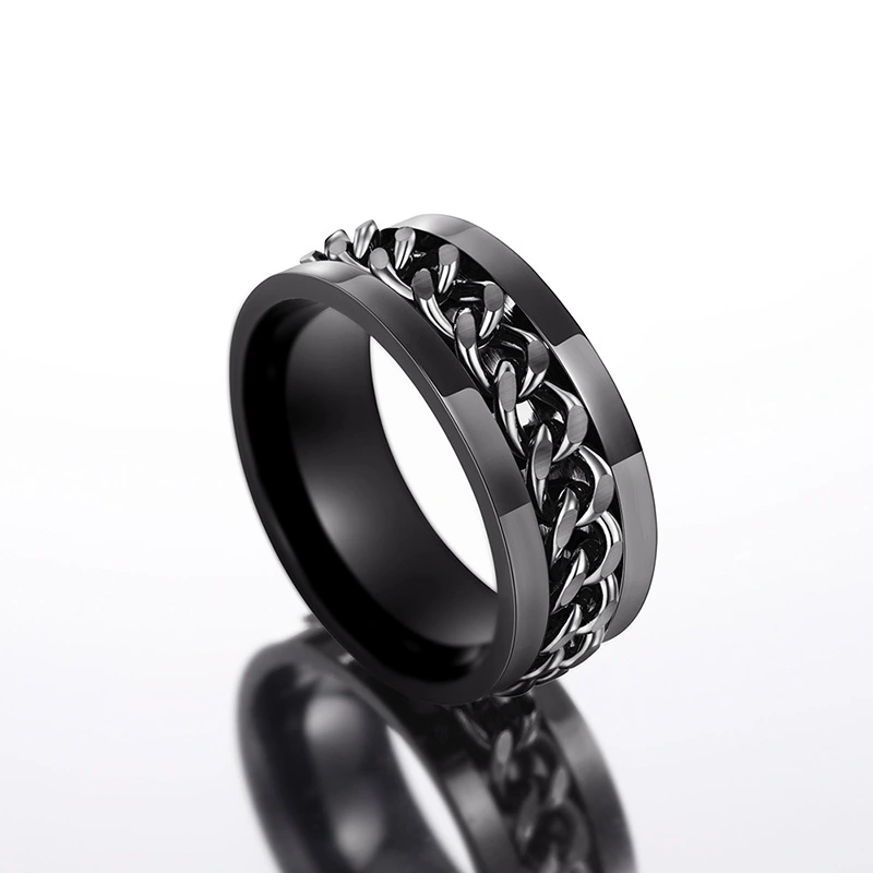  Xiaohongshu's new hot-selling ring chain buckle with a rotatable design, hip-hop style, personalized fashion accessories