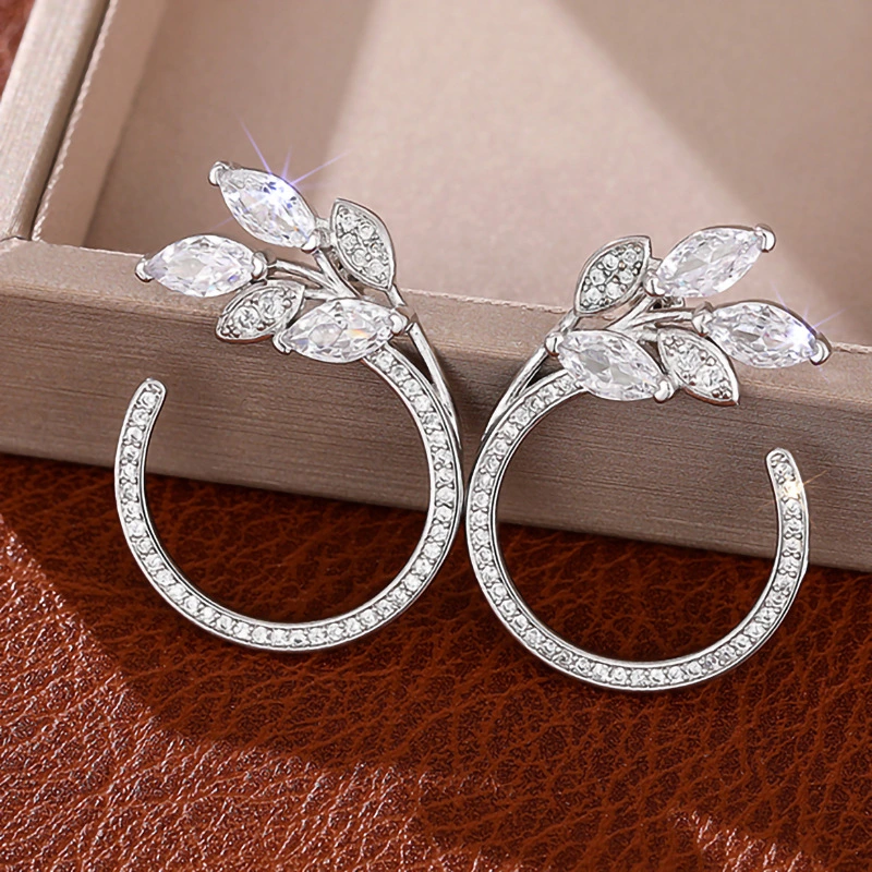  New wheat ear hoop earrings Korean style female temperament earrings female high-end exquisite design female earrings