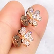 French retro high-end diamond flower earrings elegant lady full diamond earrings new earrings