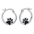 Hot-selling black epoxy cute animal cat paw earrings sweet heart-shaped dog paw print earrings