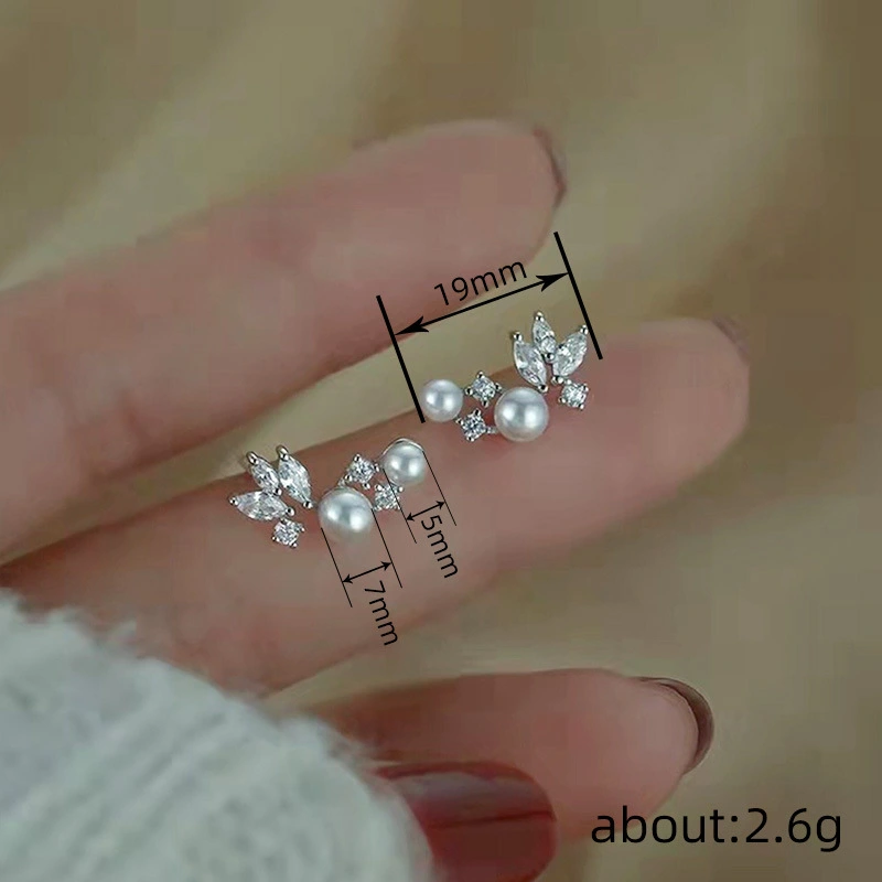 Korean style gentle horse eye earrings for ladies imitation pearls personality internet celebrity style jewelry factory direct sales hot style