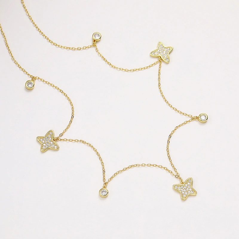 Live new product recommendation: fairy-style butterfly zircon necklace for women, sweet and versatile clavicle necklace