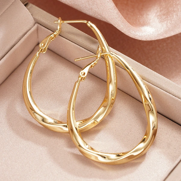 Trendy Asian-style earrings for women, large, medium, and small, spiral, Middle Eastern style