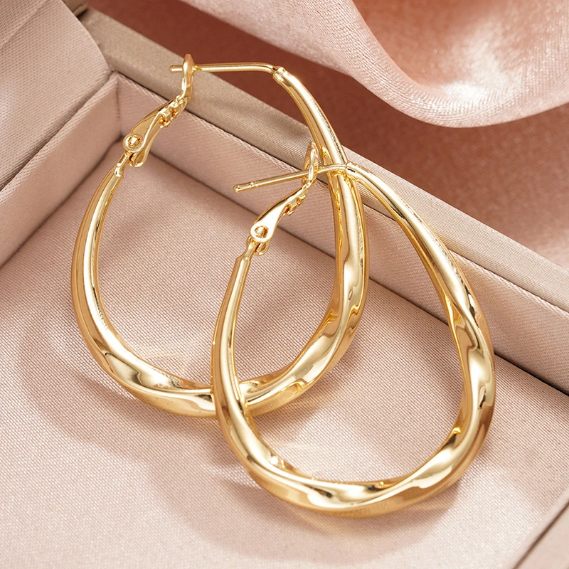 Trendy Asian-style earrings for women, large, medium, and small, spiral, Middle Eastern style