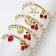 AS jewelry popular fruit cherry love pendant bracelet pearl bracelet hand jewelry female brm95