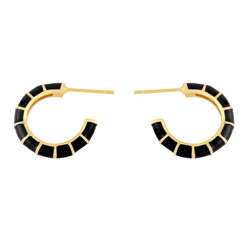 Clearance color oil drop C-shaped earrings female European and American creative temperament Internet celebrity cold style high-end earrings erx86