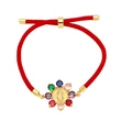 Hot selling fashion Madonna flower braided bracelet women inlaid with colored zircon accessories bracelet bra63