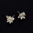   Hot selling flower earrings for women, two-color lily and camellia earrings, pastoral style, daily holiday earrings